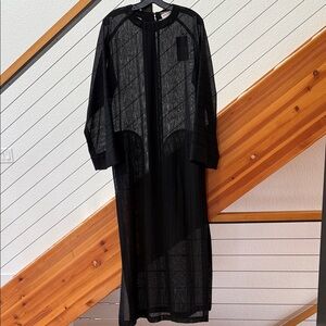 Saint Laurent Semi Sheer Virgin Wool Caftan Cover Up Dress NWT FR40/US 8